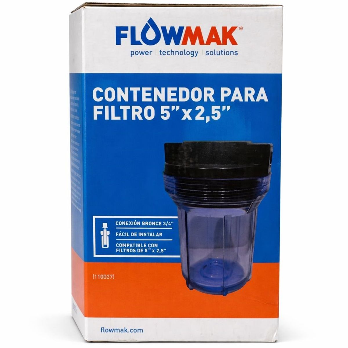 FLOWMAK - Contenedor de Filtro 5” x 2,5” para Agua