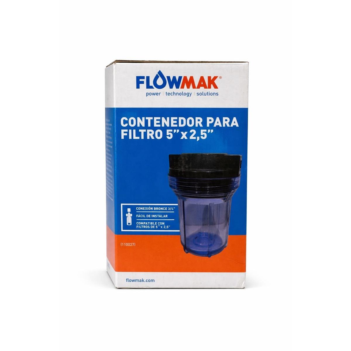 FLOWMAK - Contenedor de Filtro 5” x 2,5” para Agua