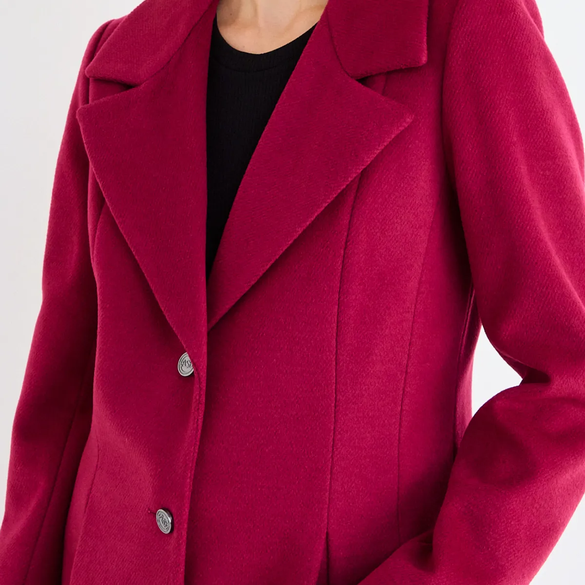 ASH - Chaquetón Liso Mujer Burdeos Ash