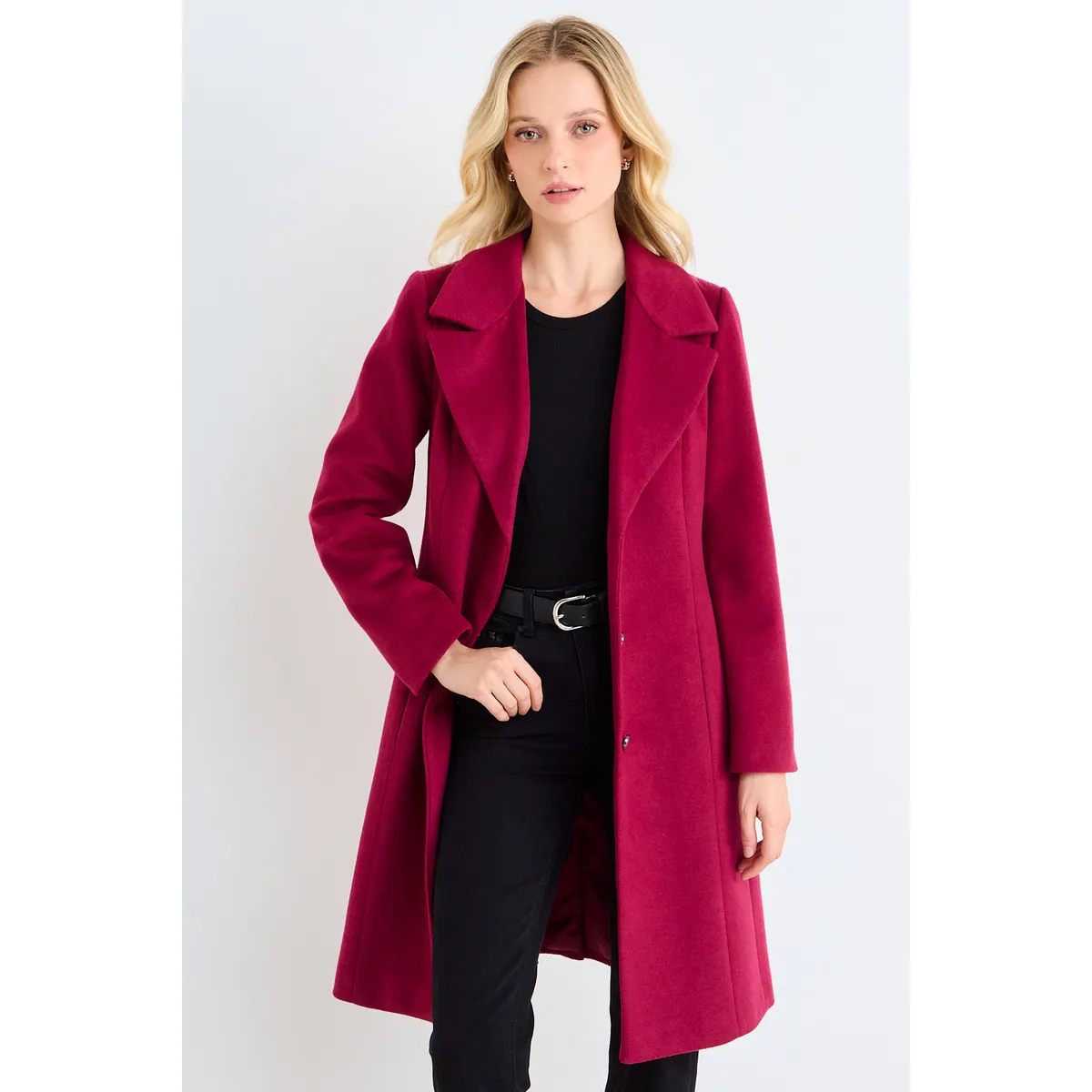 ASH - Chaquetón Liso Mujer Burdeos Ash