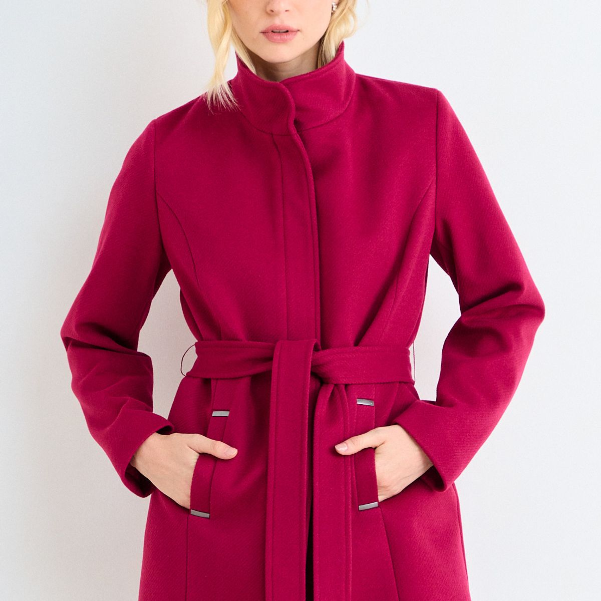 ASH - Chaquetón Liso Mujer Burdeos Ash