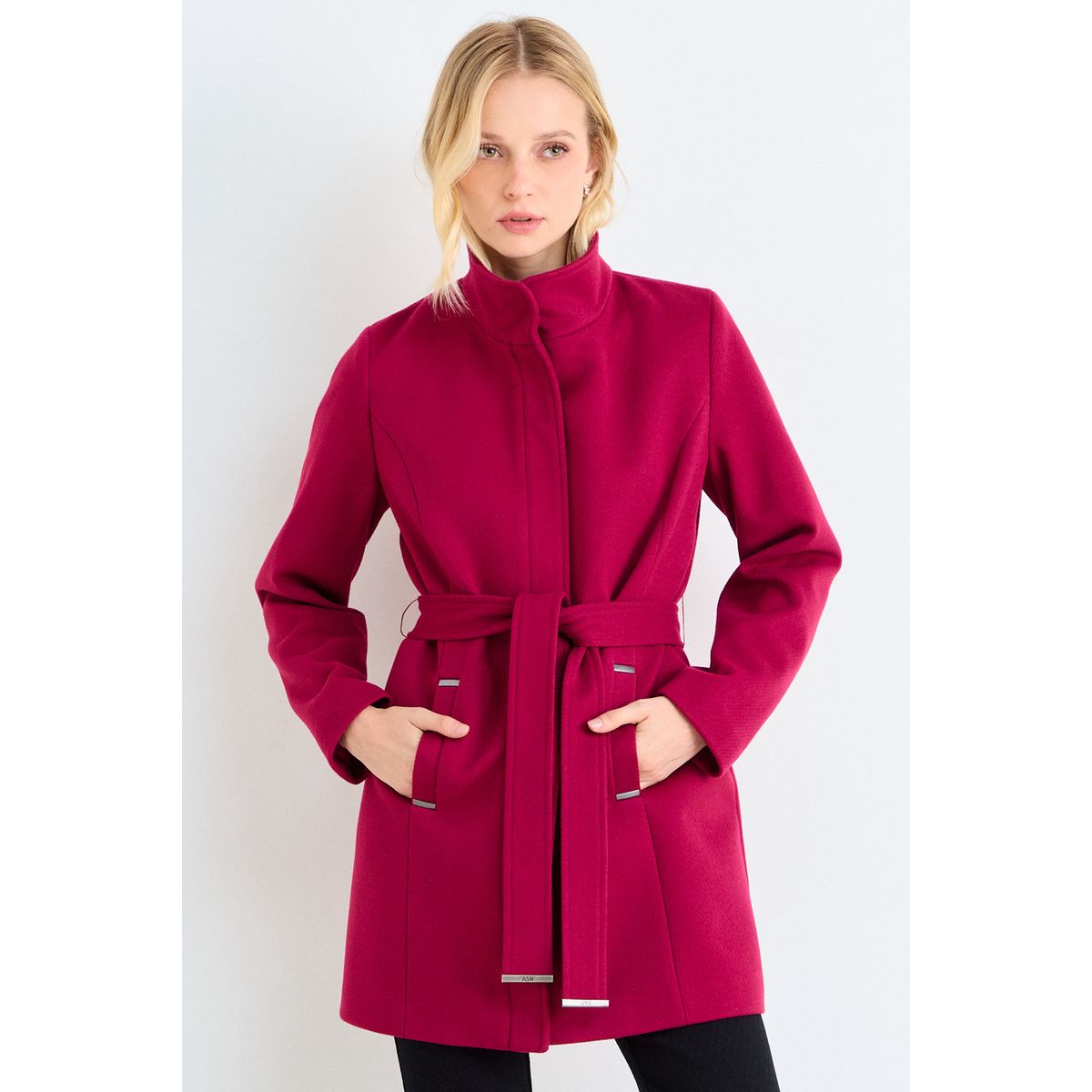 ASH - Chaquetón Liso Mujer Burdeos Ash