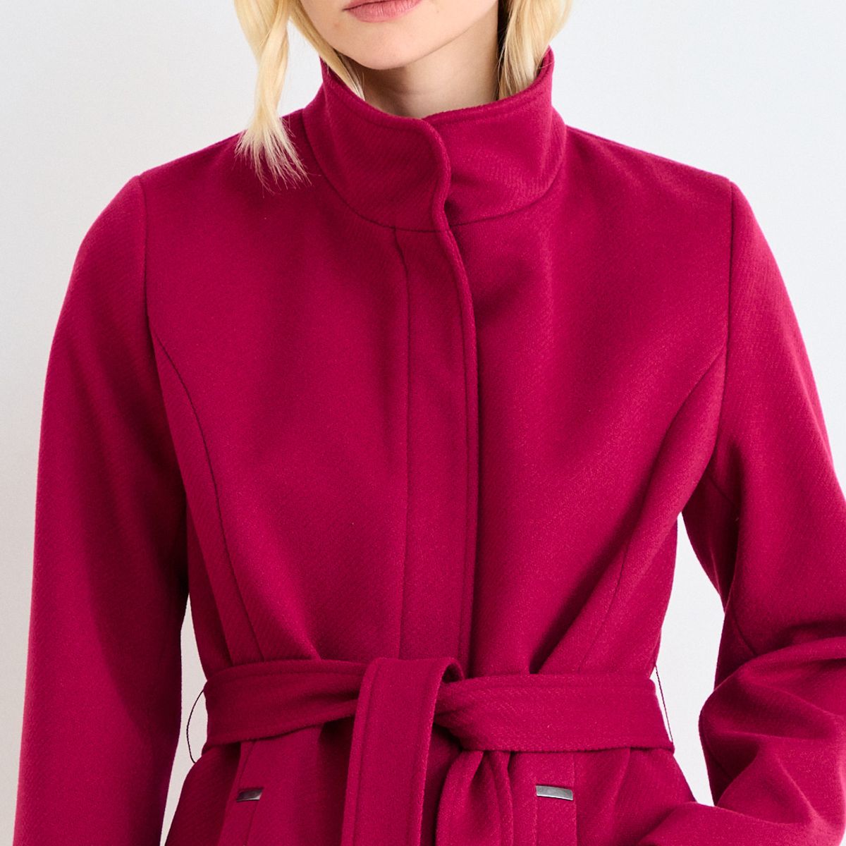 ASH - Chaquetón Liso Mujer Burdeos Ash