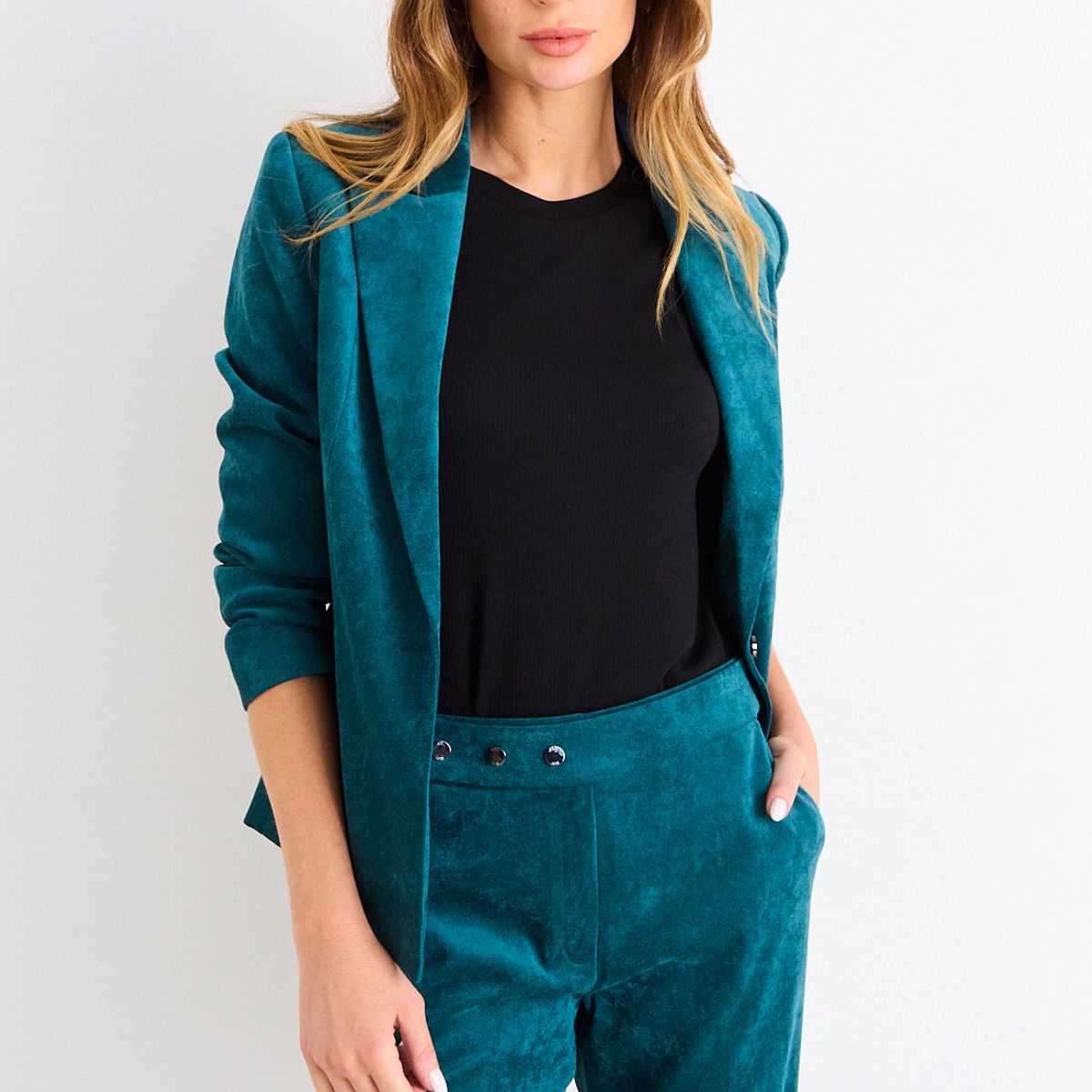 ASH - Blazer De Pana Liso Mujer Turquesa Ash