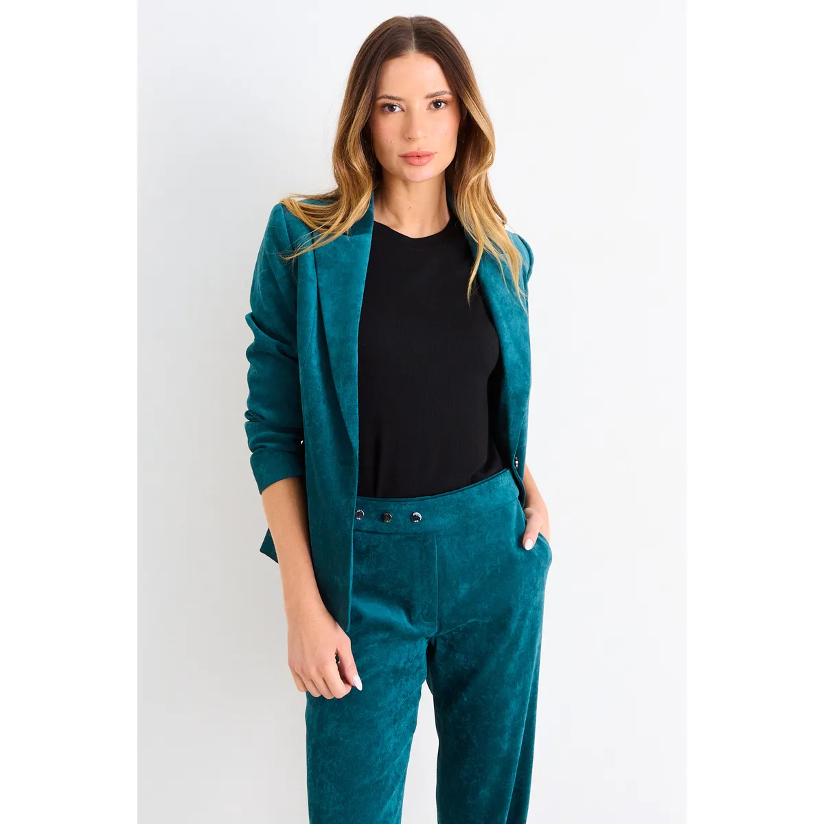 ASH - Blazer De Pana Liso Mujer Turquesa Ash