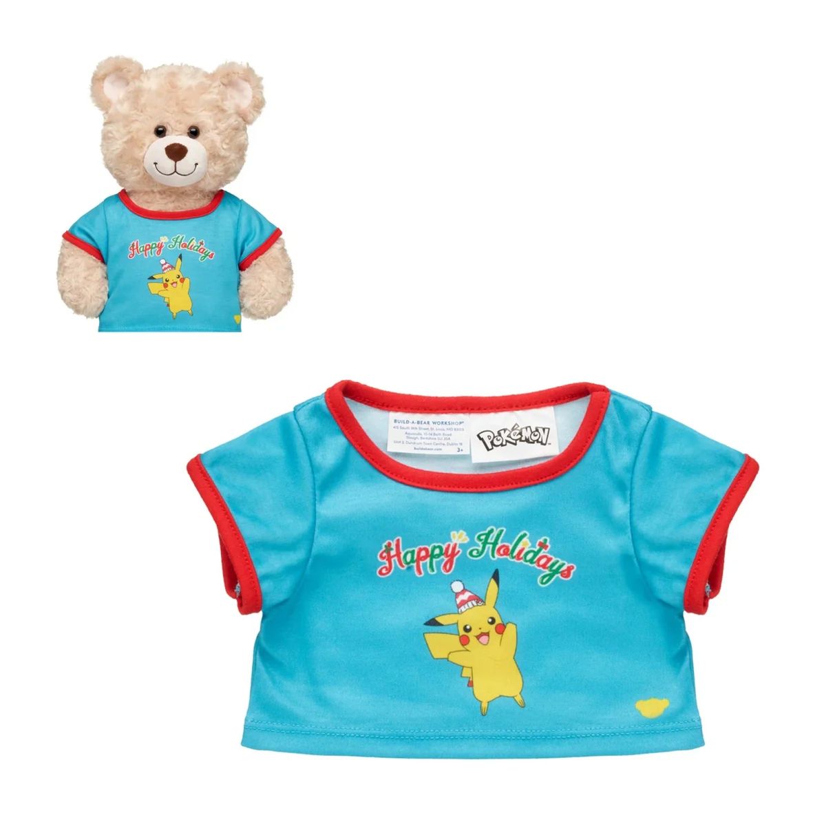 BUILD A BEAR - POLERA NAVIDAD 24 POKEMON BUILD-A-BEAR