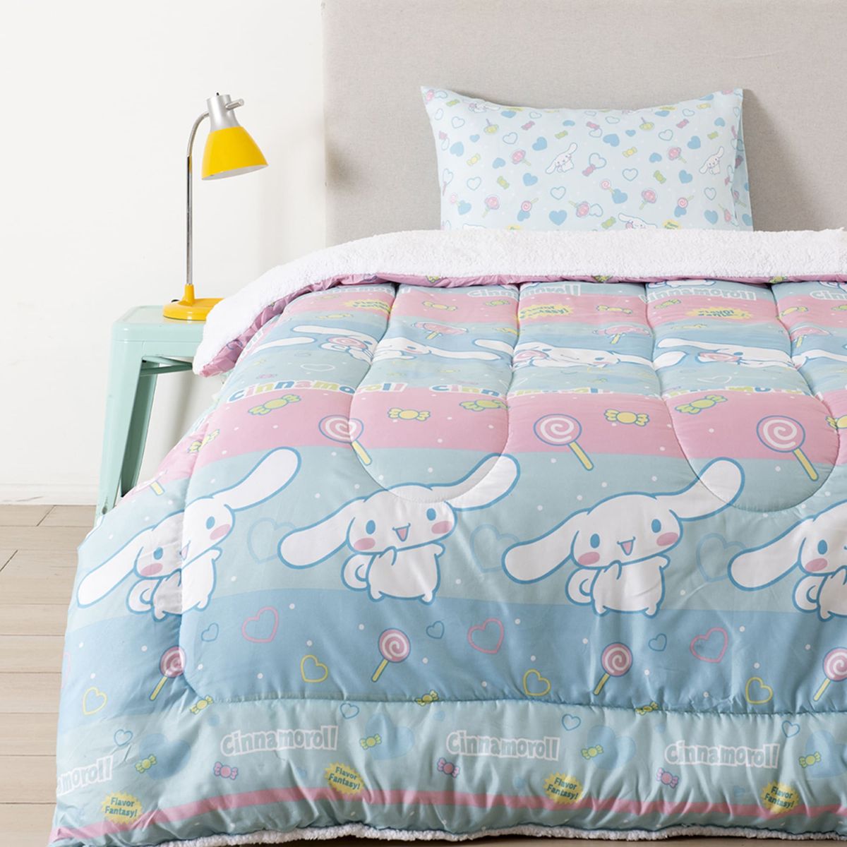 MASHINI - CUBRECAMA PLUMON INFANTIL CON SHERPA SANRIO CINNAMOROLL 1.5 PLAZAS