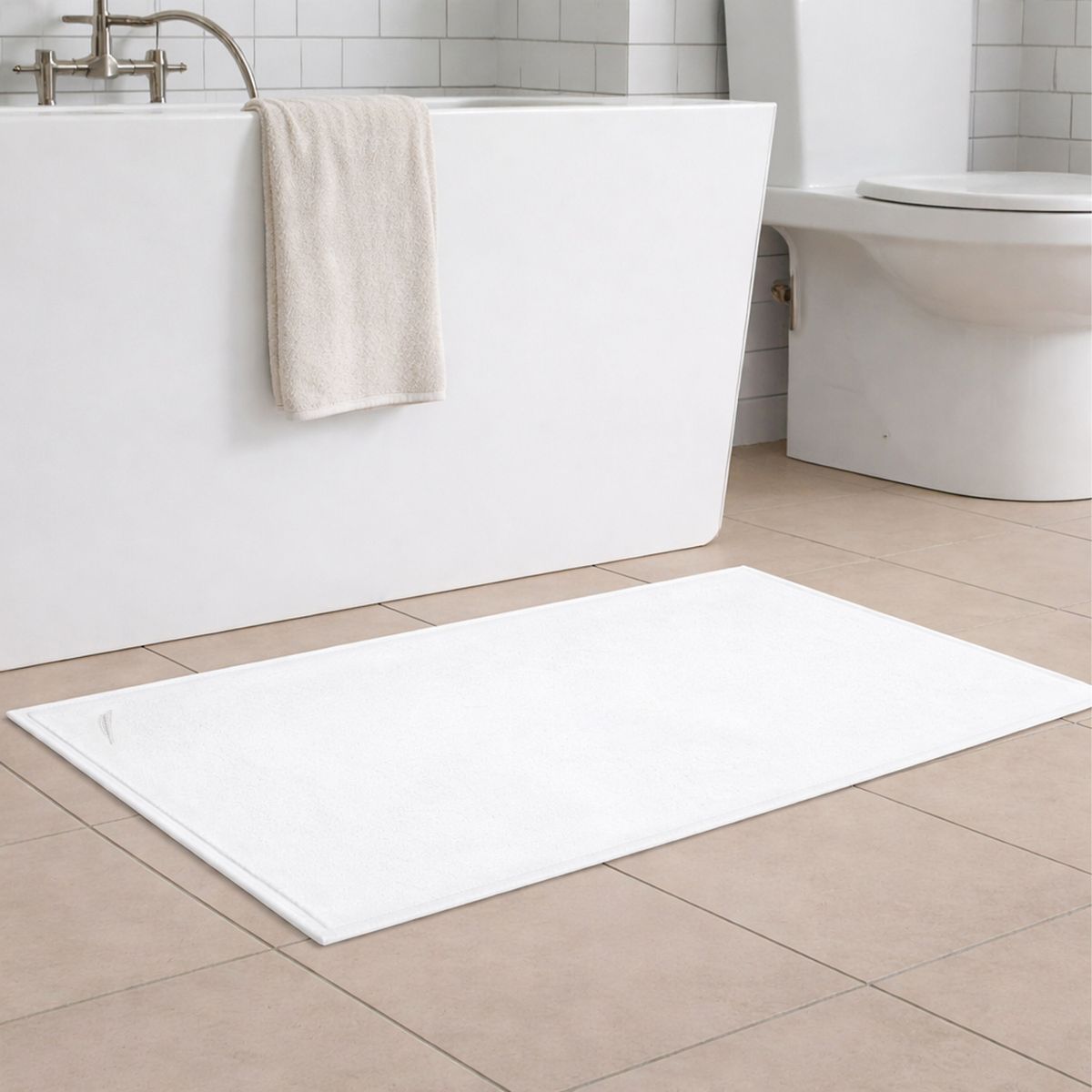NAUTICA - Toalla de piso Nautica Home 100% algodón logo blanco 46x76cm