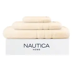 NAUTICA - Set 3 Toallas SIGNATURE Cara+mano+cuerpo 100% algodón alta calidad beige