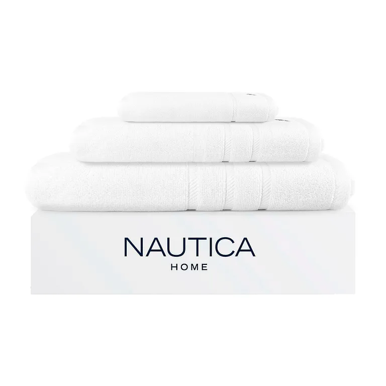 Set 3 Toallas SIGNATURE Cara+mano+cuerpo 100% algodon alta calidad blanco
