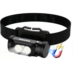 PUREPOWER - PHILIPS Lampara de Cabeza Recargable LED Ideal Para Campismo, Pesca y Senderismo