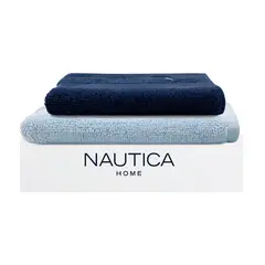 NAUTICA - Set 2 Toallas HEAVEN Cara+mano 100% algodón alta calidad azul celeste