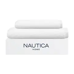 NAUTICA - Set 2 Toallas HEAVEN Cara+mano 100% algodón alta calidad blanco