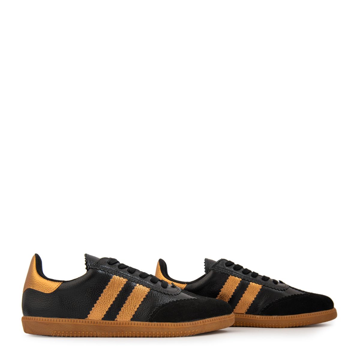 AMPHORA - Zapatilla solar cuero negro