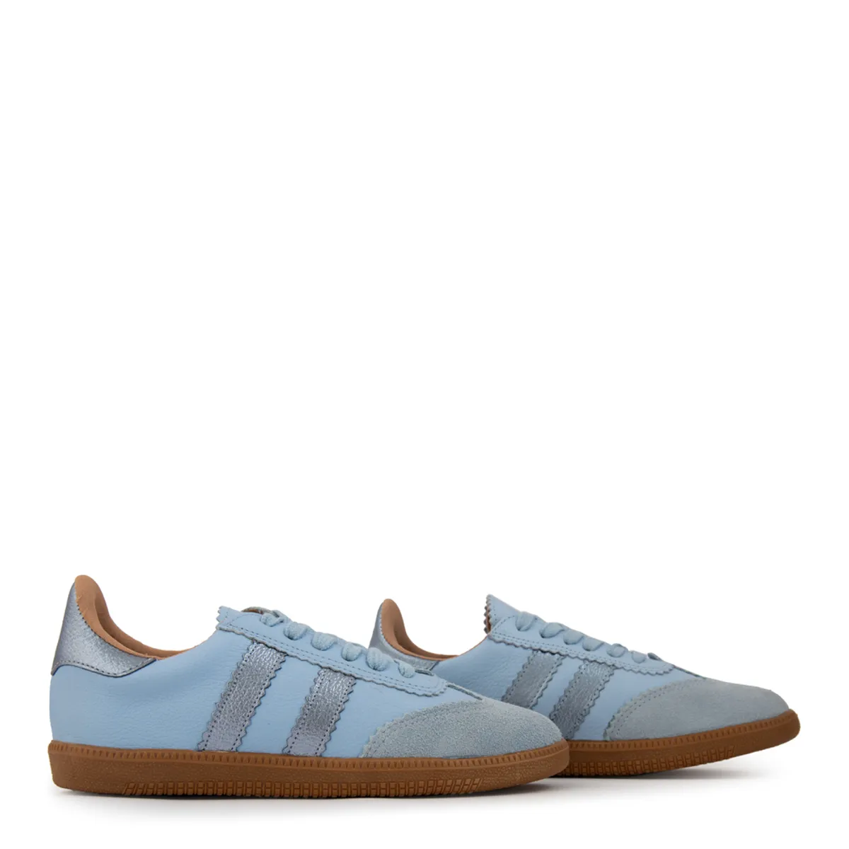 AMPHORA - Zapatilla solar cuero celeste