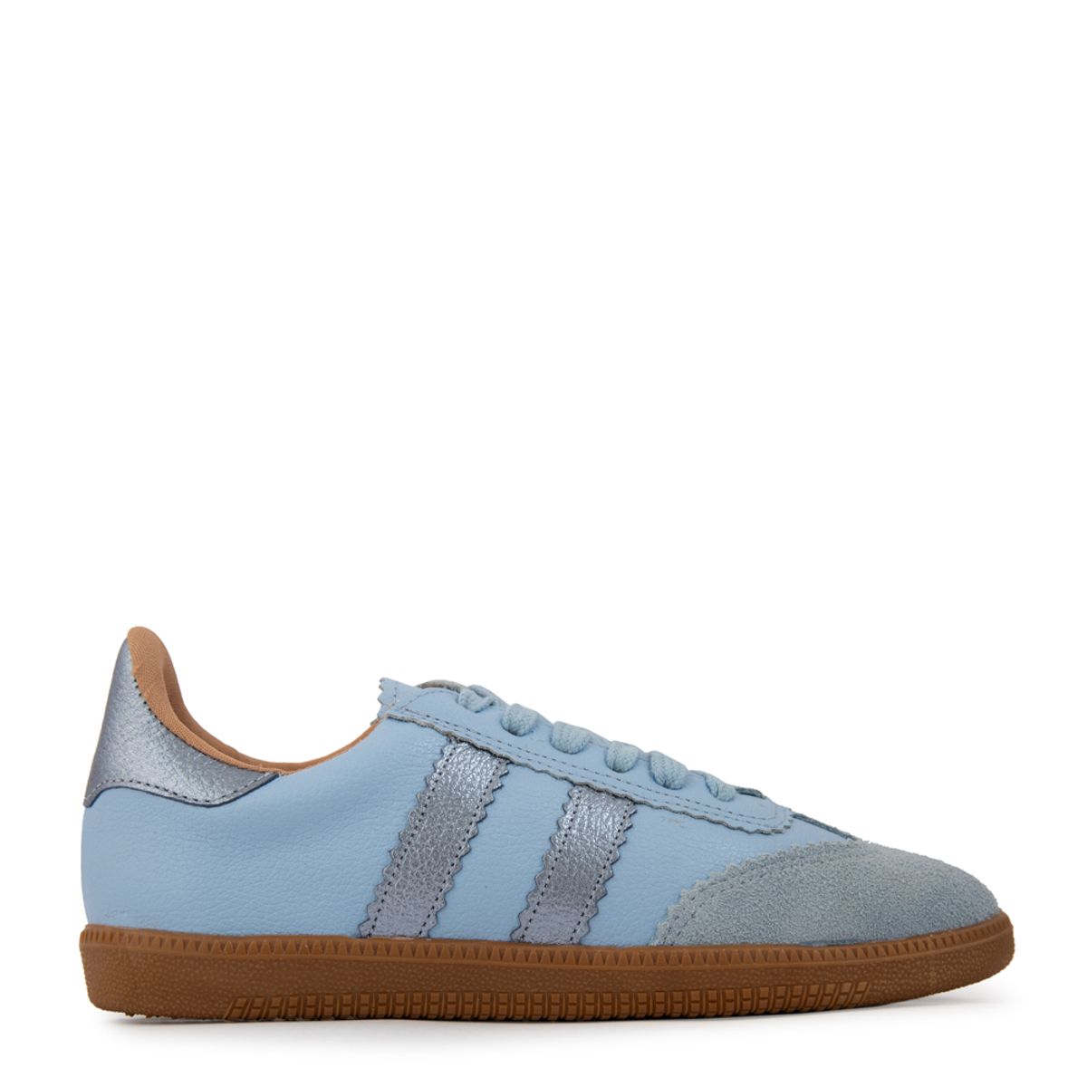 AMPHORA - Zapatilla solar cuero celeste
