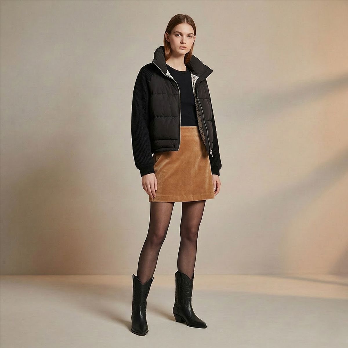 AMPHORA - Parka puffy anika negro
