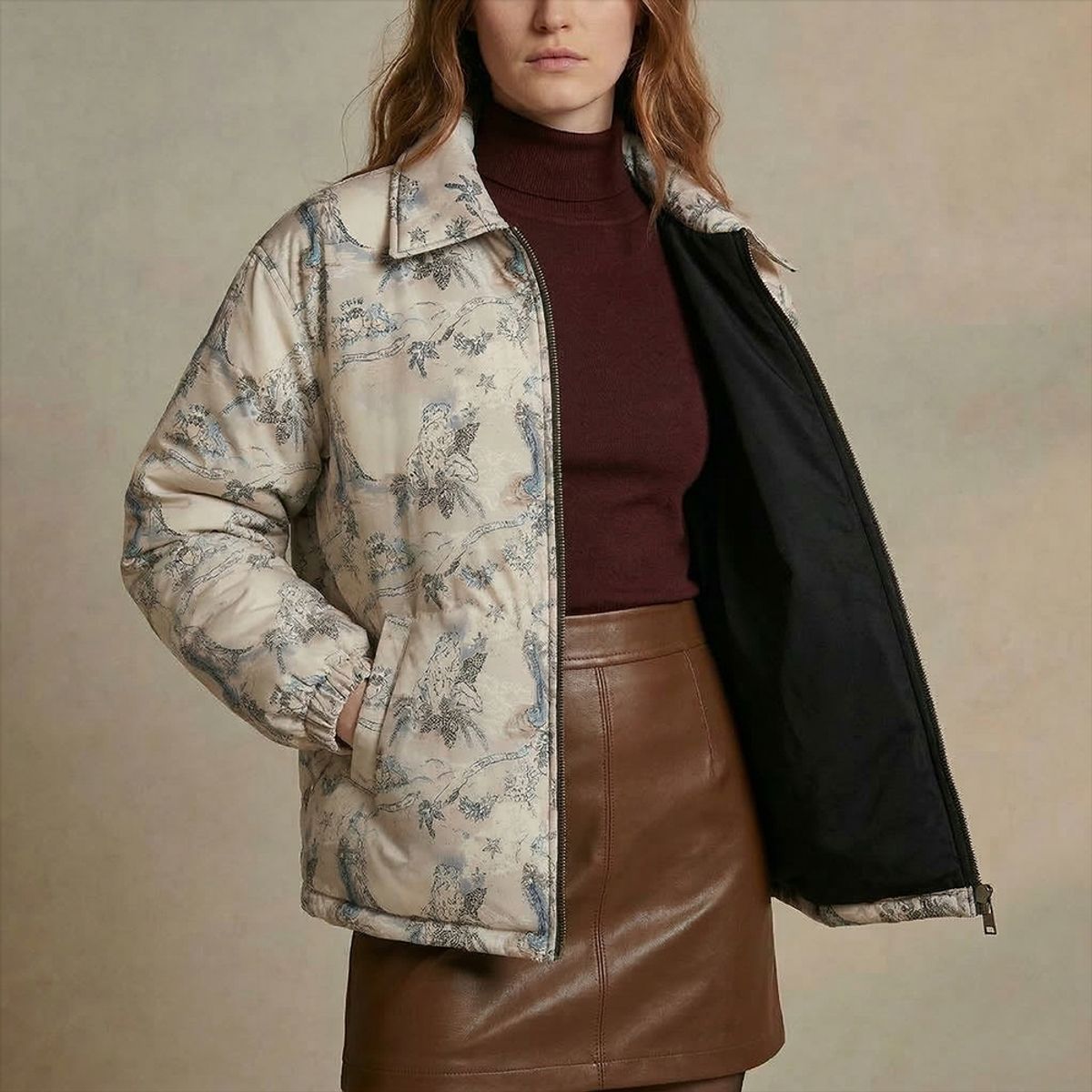 AMPHORA - Parka puffy reversible voyage negro