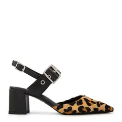 AMPHORA - Zapato taco diana cuero animal print