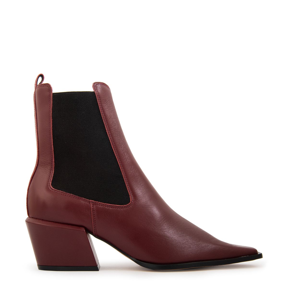 AMPHORA - Botin olivia cuero burdeo