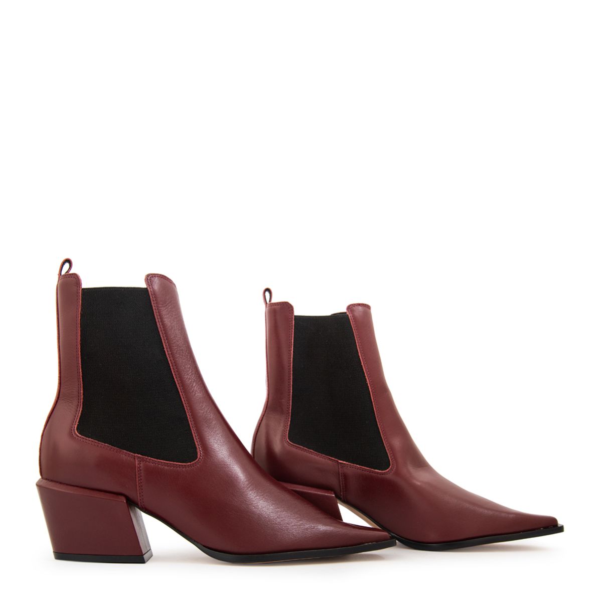 AMPHORA - Botin olivia cuero burdeo