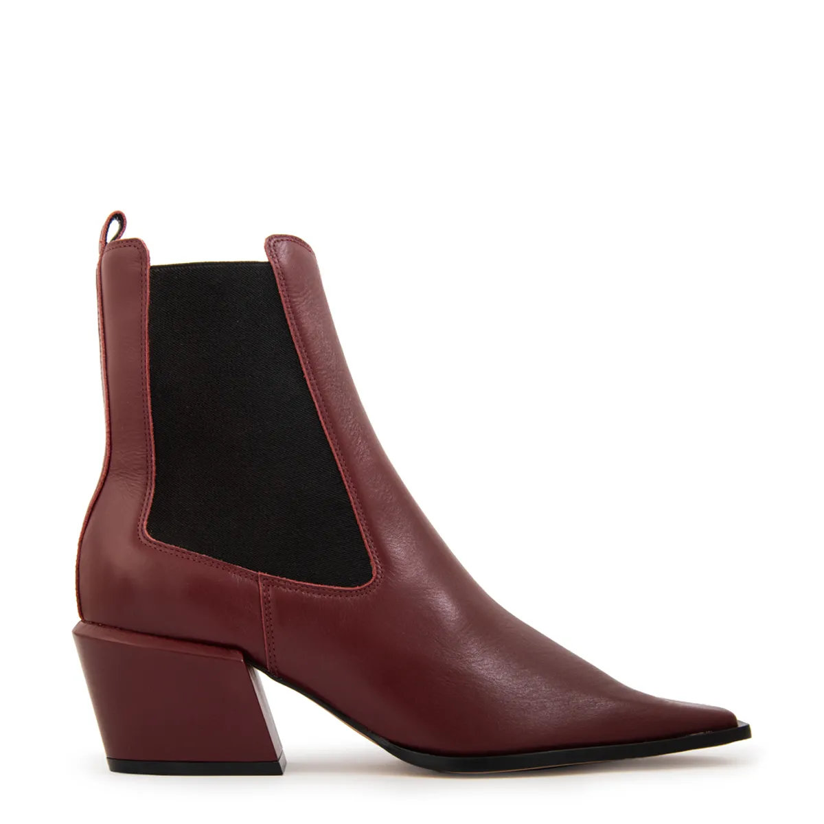 AMPHORA - Botin olivia cuero burdeo