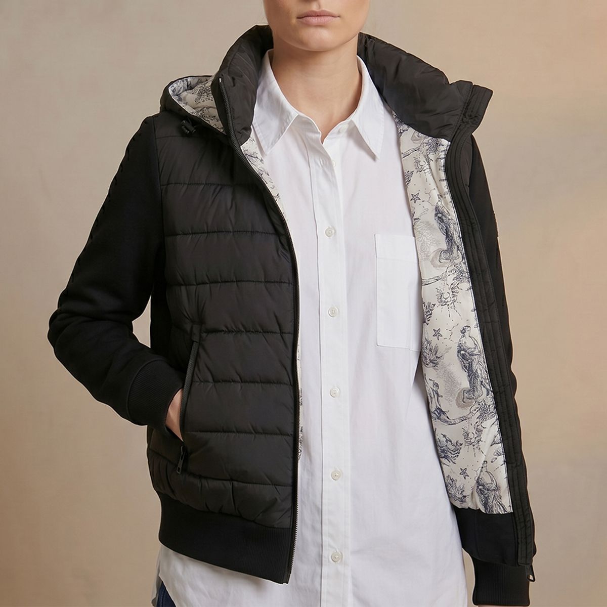 AMPHORA - Chaqueta reversible manuela negro
