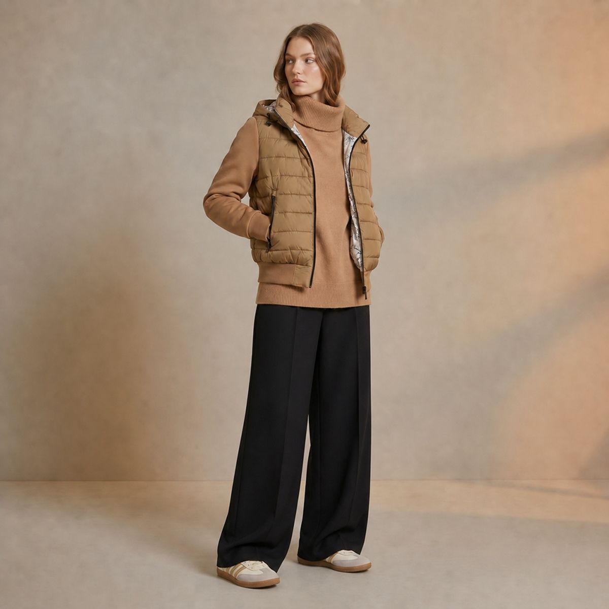 AMPHORA - Chaqueta reversible manuela verde oliva