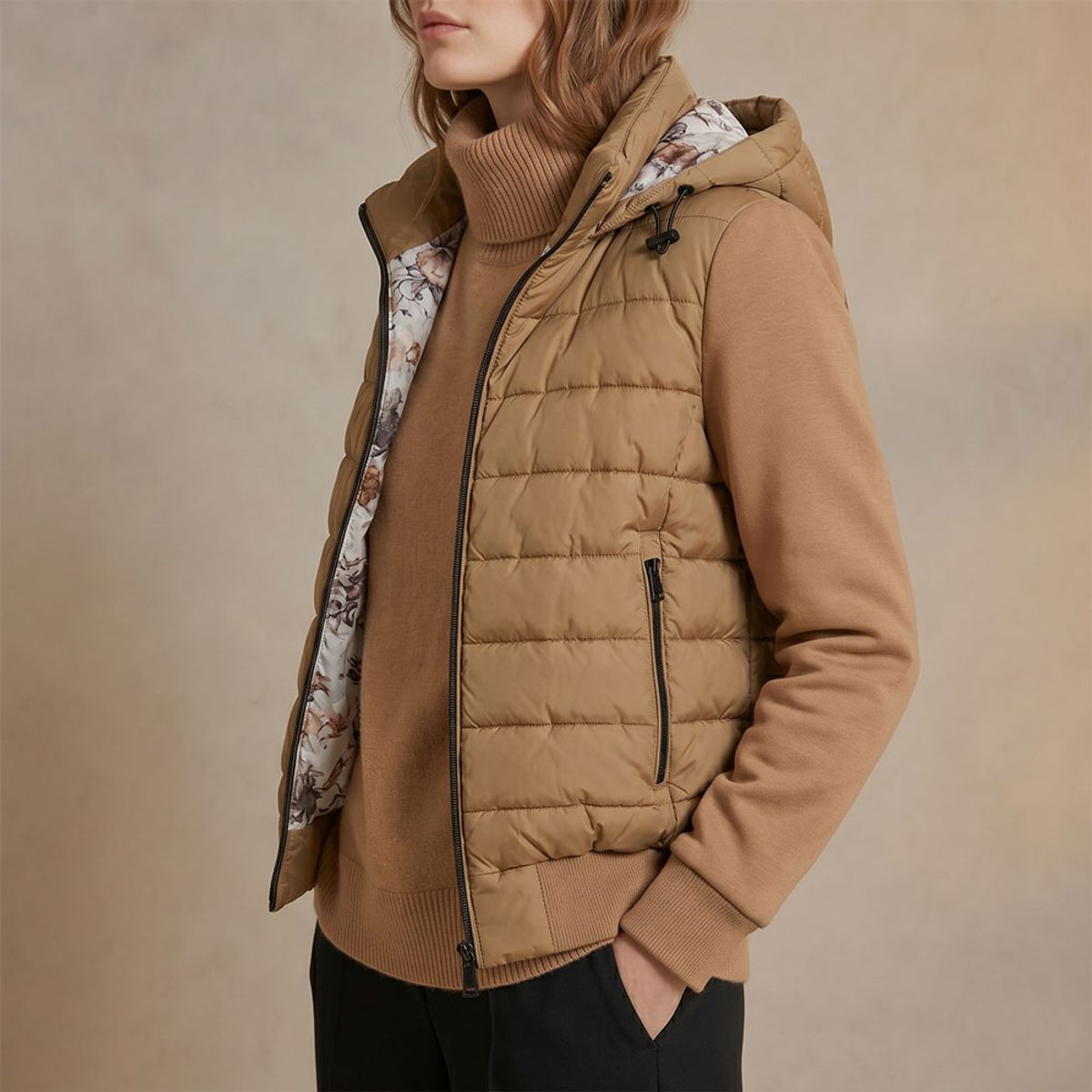 AMPHORA - Chaqueta reversible manuela verde oliva
