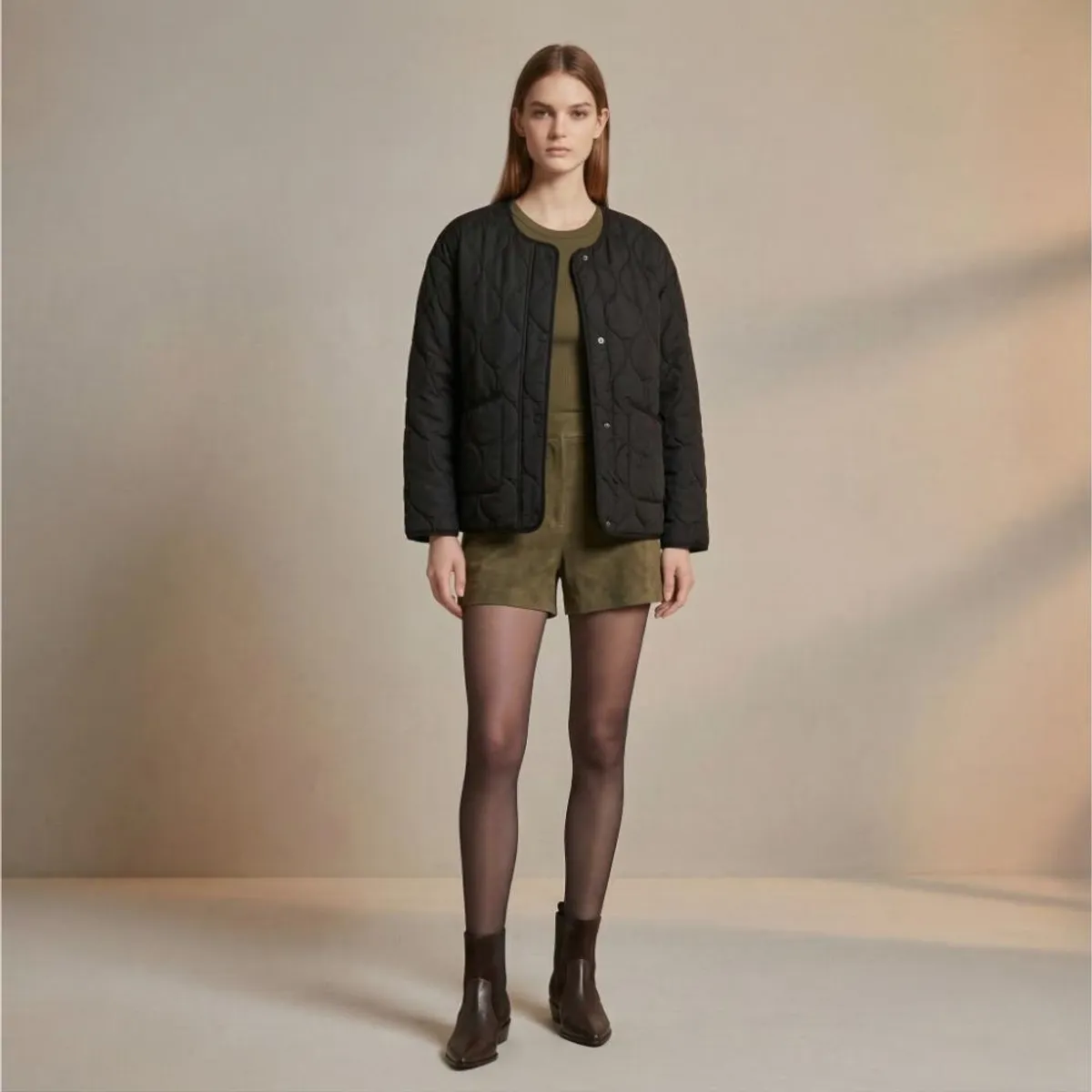 AMPHORA - Jacket puffy soft atenas negro