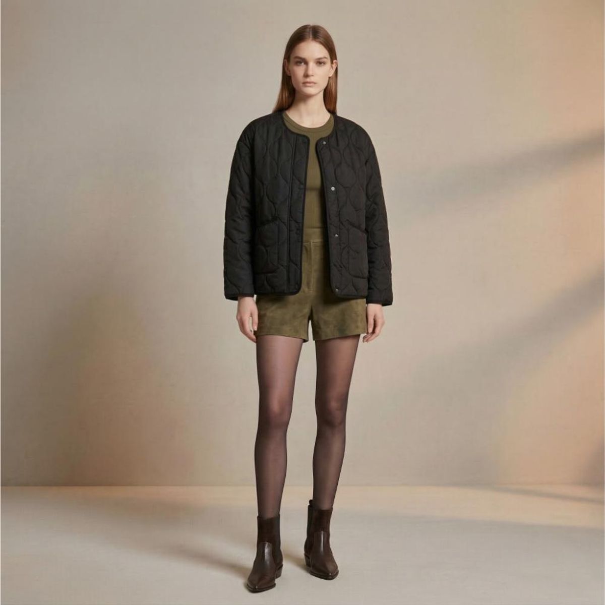 AMPHORA - Jacket puffy soft atenas negro