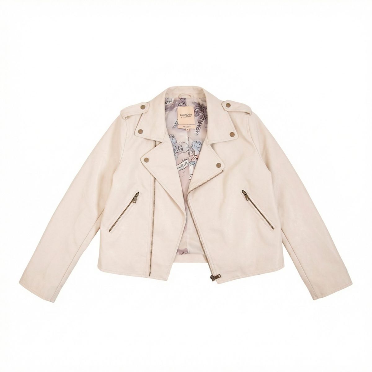 AMPHORA - Biker jacket nancy blanco crudo