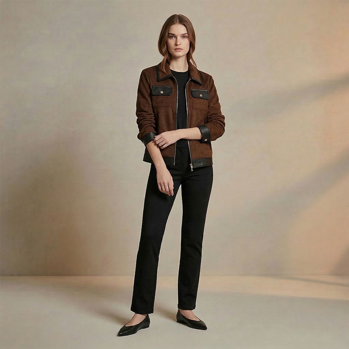 AMPHORA - Jacket selma café oscuro