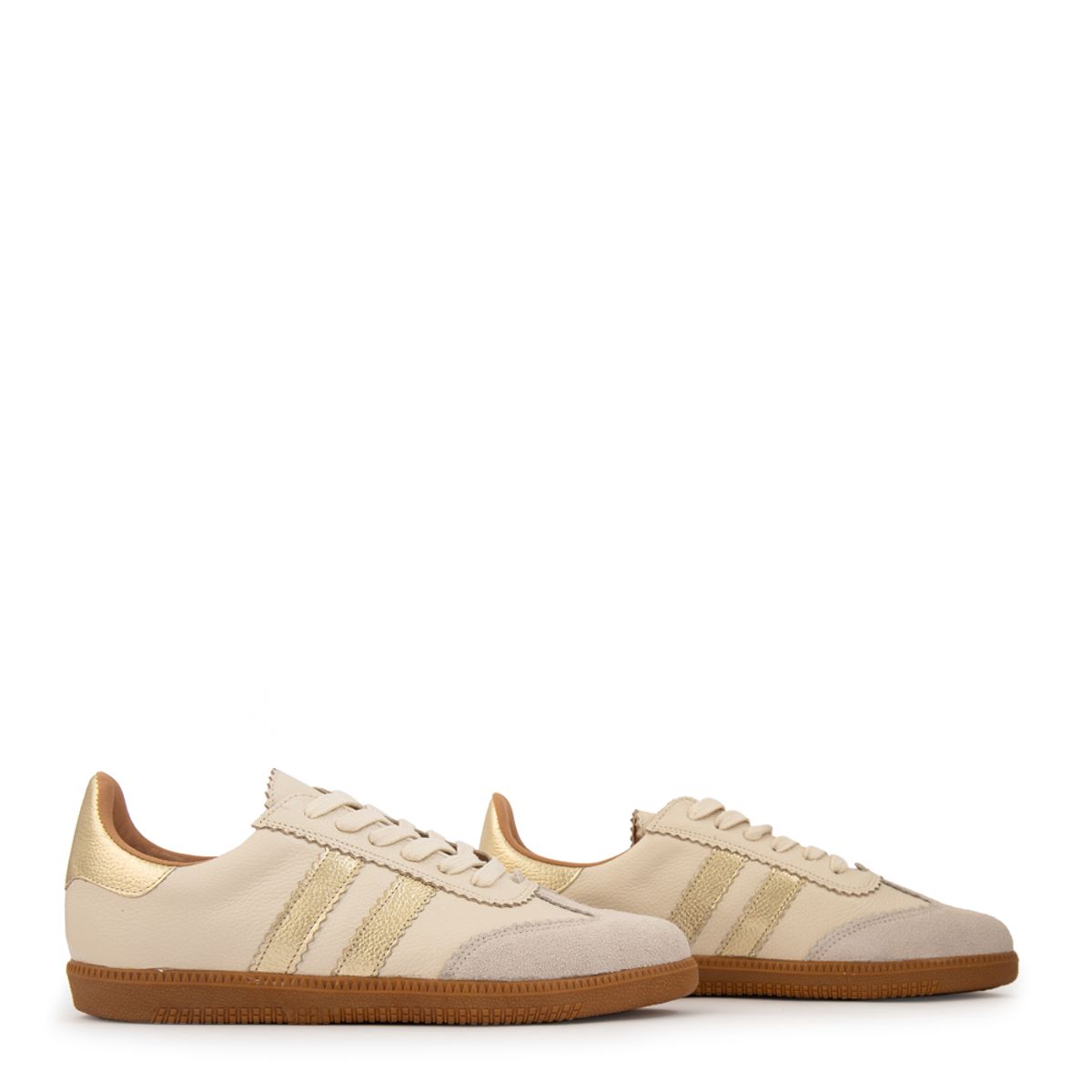 AMPHORA - Zapatilla solar cuero beige