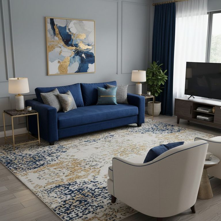 SOFA CAMA MULTIFUNCIONAL EN FELPA Azul marino