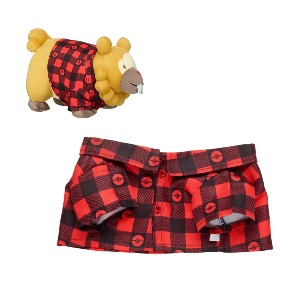 BUILD A BEAR - CAMISA ESCOCESA BIDOOF POKEMON BUILD-A-BEAR