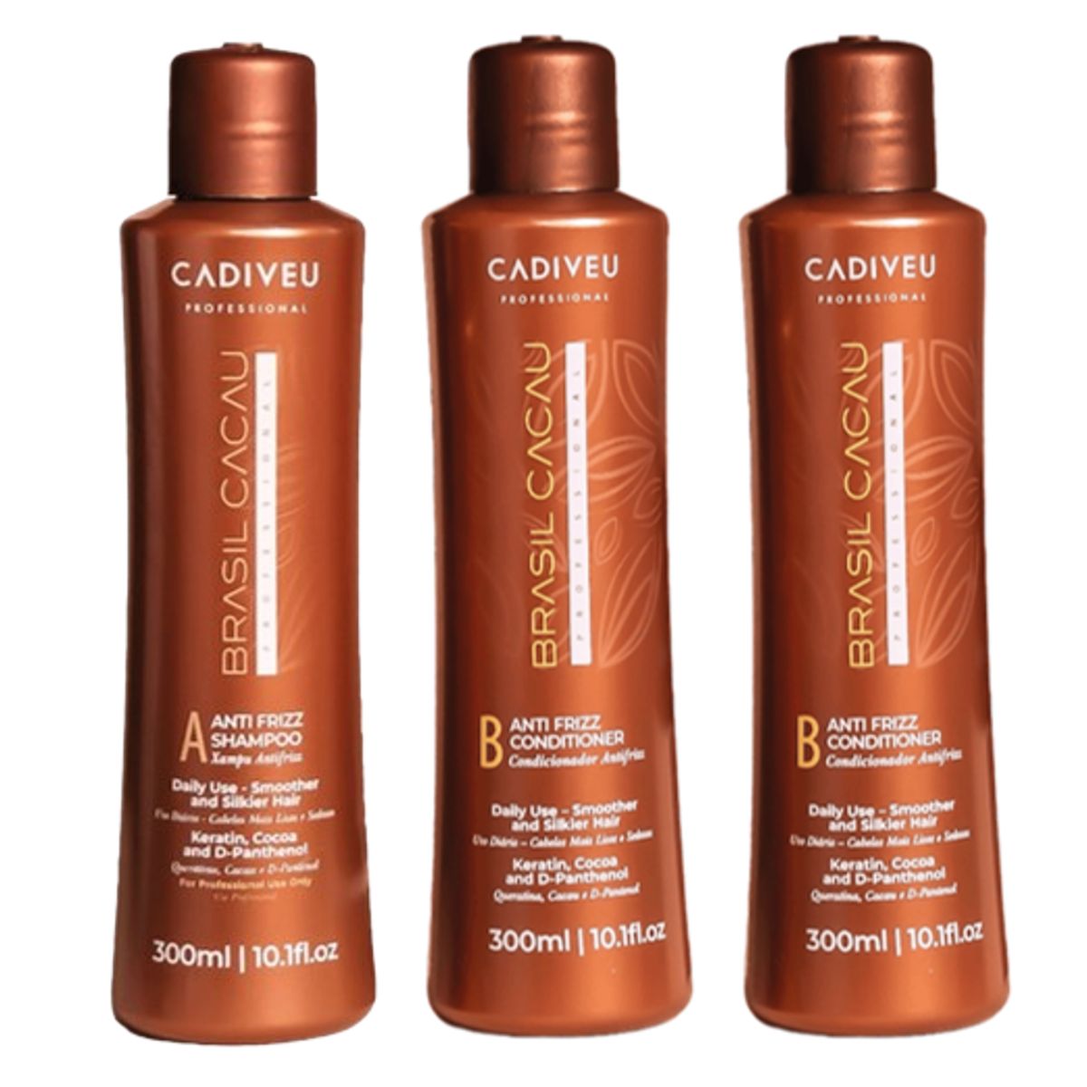 BRASIL CACAU - 1 Shampoo y 2 Acondicionadores Pack BRASIL CACAU