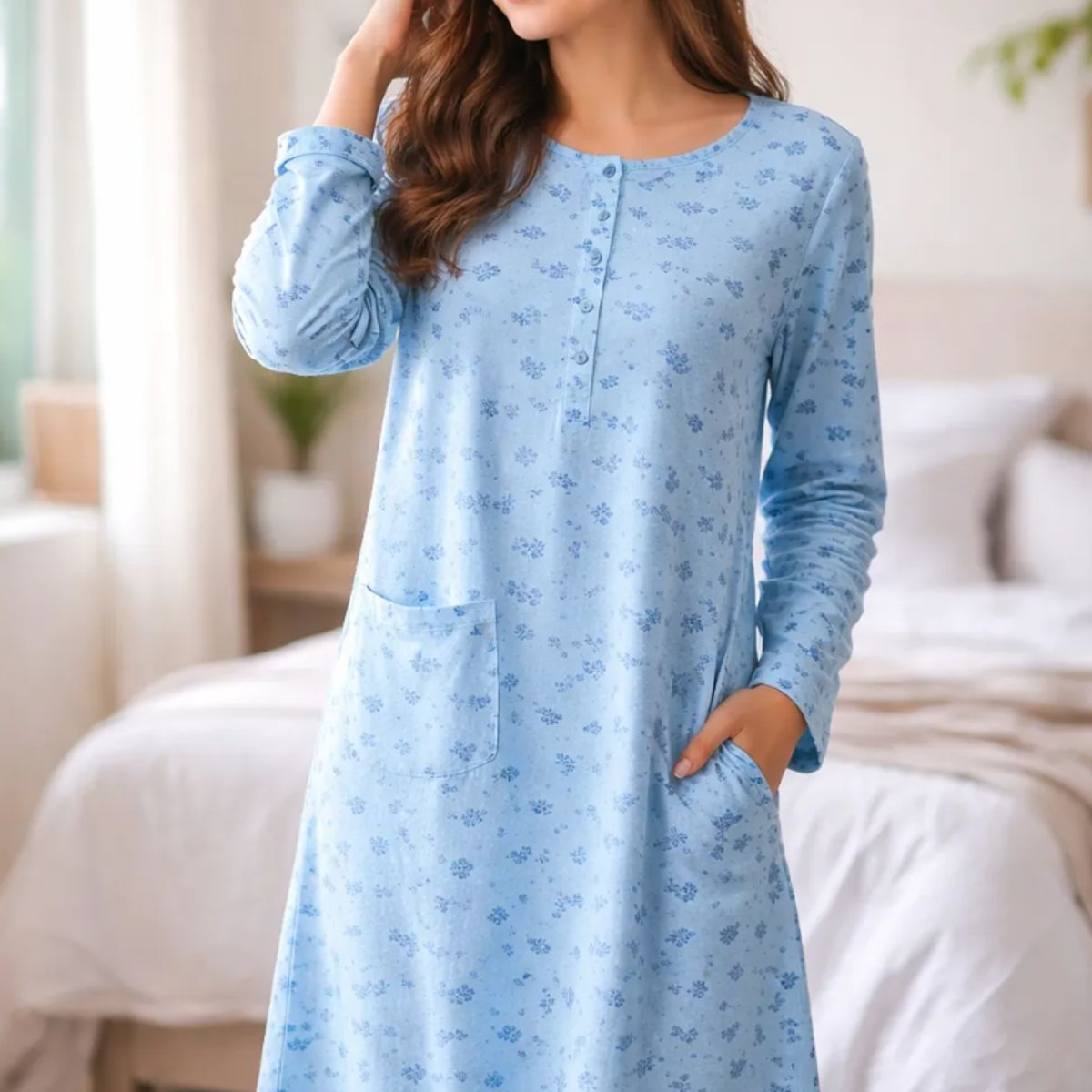 AGW - Pack 3 Camisas De Dormir Mujer Franela Manga Larga