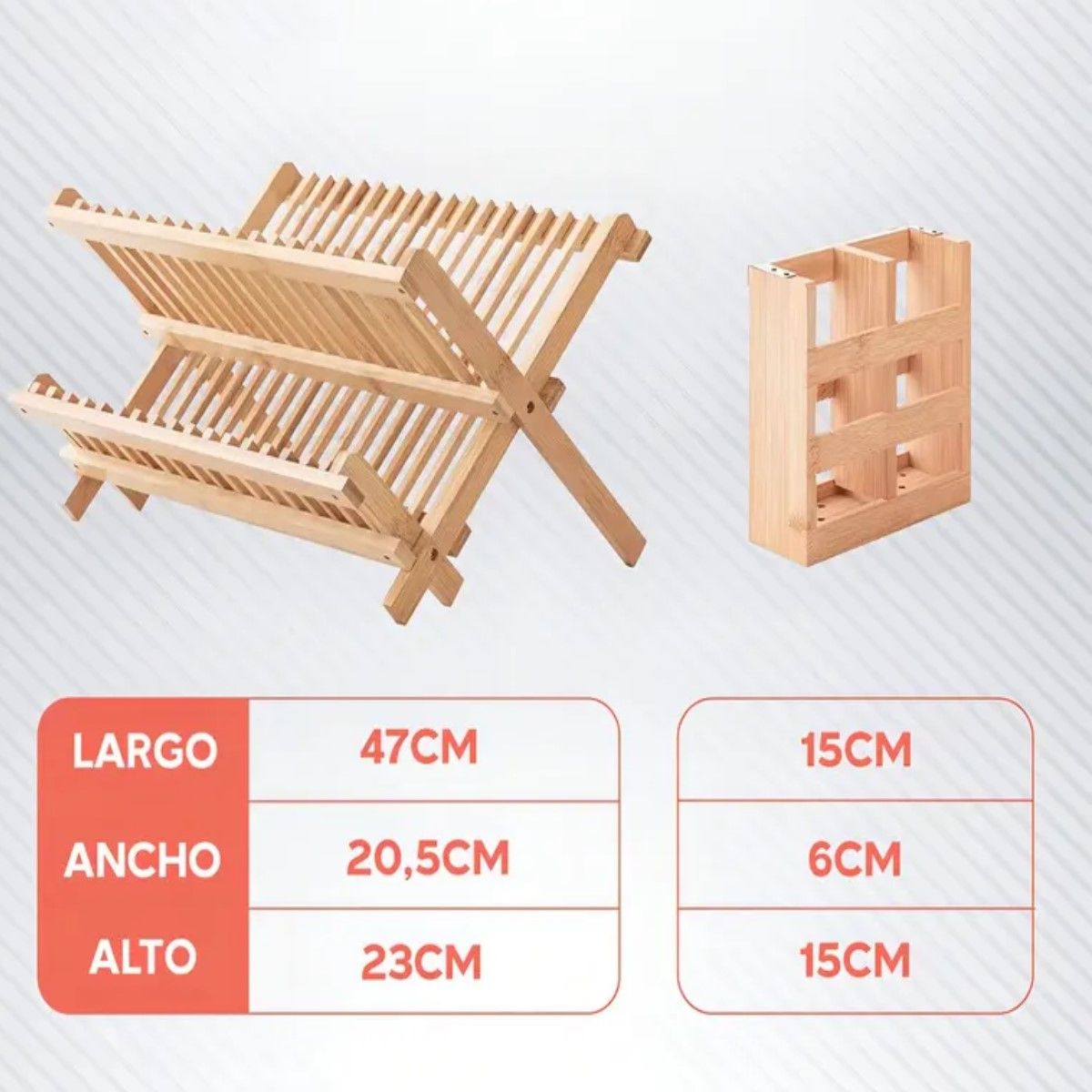 GENERICO - Secaplatos 2 Niveles Bambu Homely Escurridor De Loza Rejilla Portacubiertos BELUG