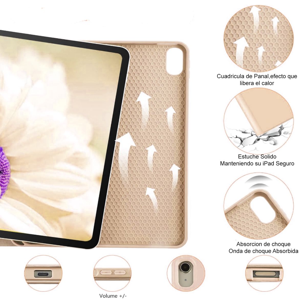 JOIGO - Funda Con Teclado Español Para iPad Air 13 M3 2025 Dorado