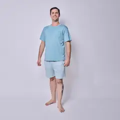 SIMPLY B - Pijama corto vichy verde hombre