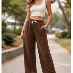 AGW - Pack 2 Pantalones Cotele Mujer Forrado Polar