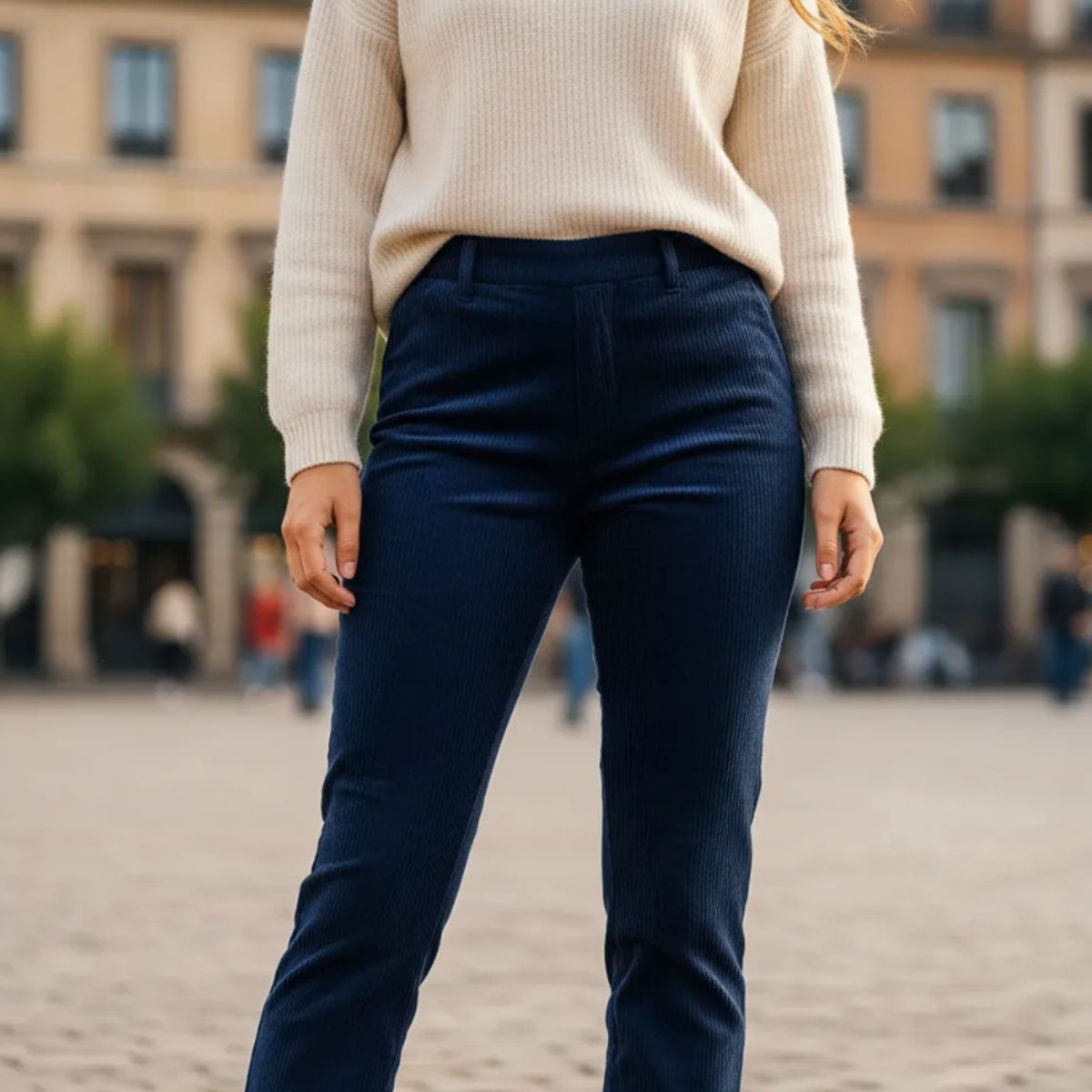 AGW - Pack 2 Pantalones Cotele Mujer Forrado Polar