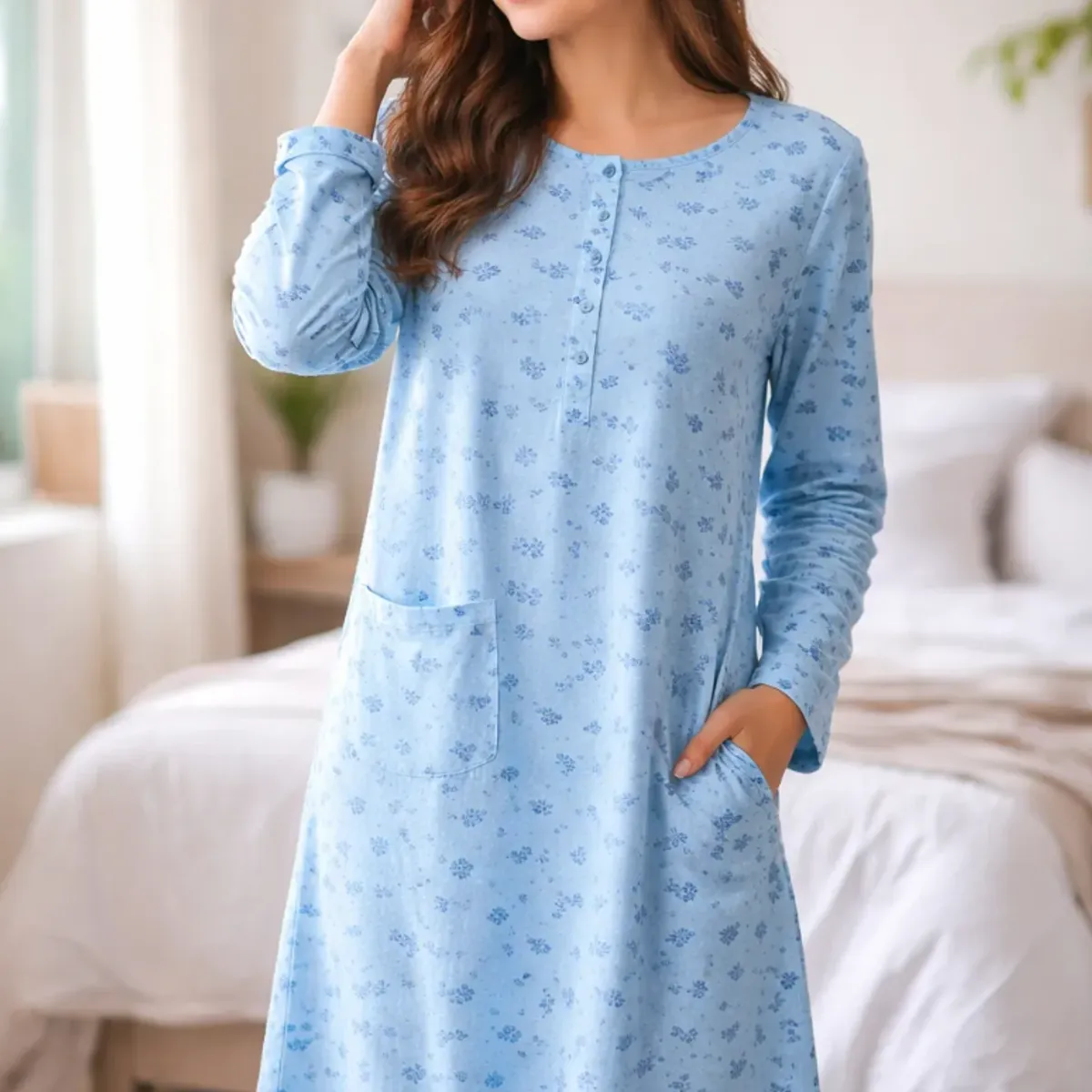 AGW - Pack 3 Camisas De Dormir Mujer Franela Manga Larga