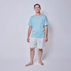 SIMPLY B - Pijama corto tortugas acuarela hombre