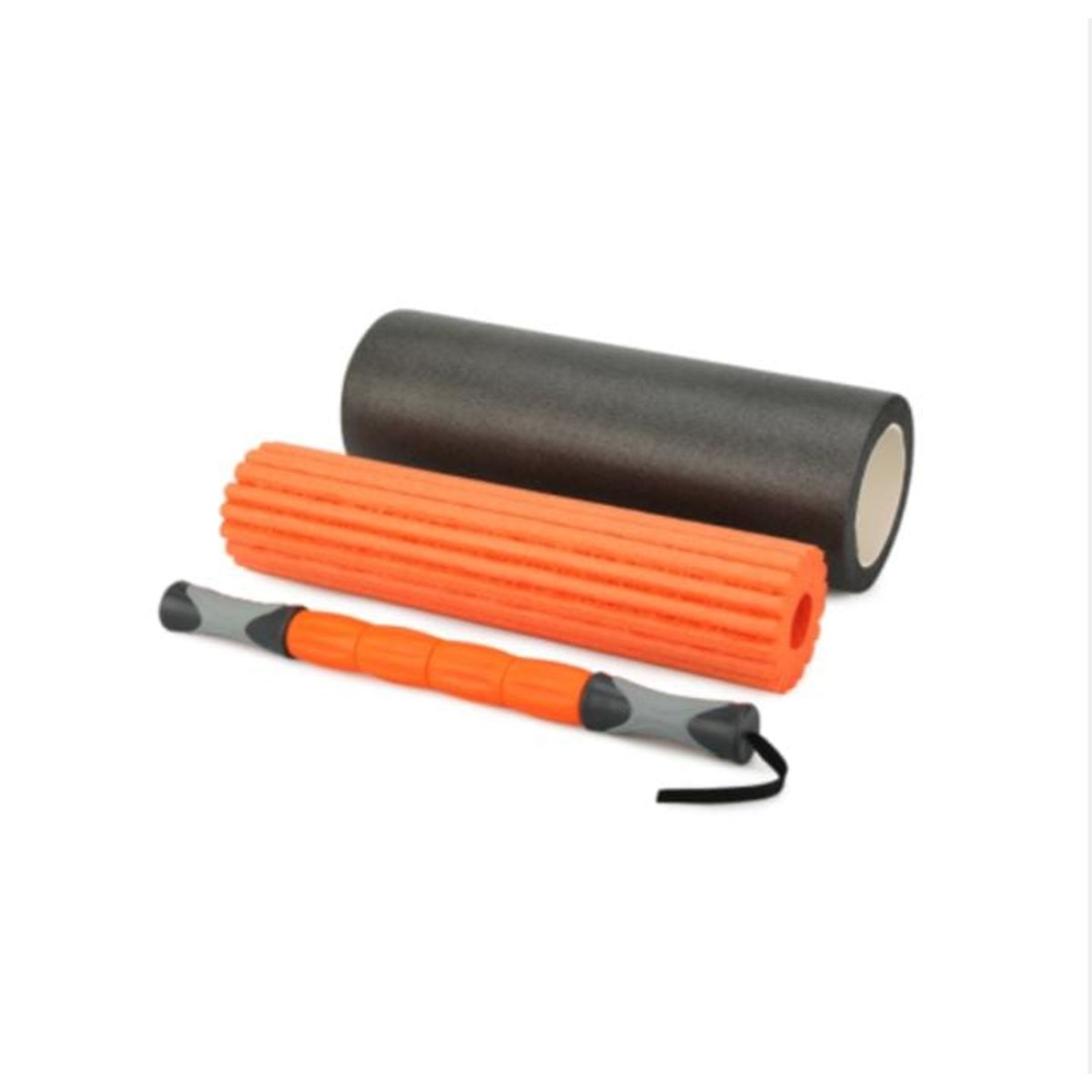 GENERICO - Set 3 Foam Roller 46*15cm Negro/Naranjo - Rising
