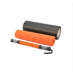 GENERICO - Set 3 Foam Roller 46*15cm Negro/Naranjo - Rising