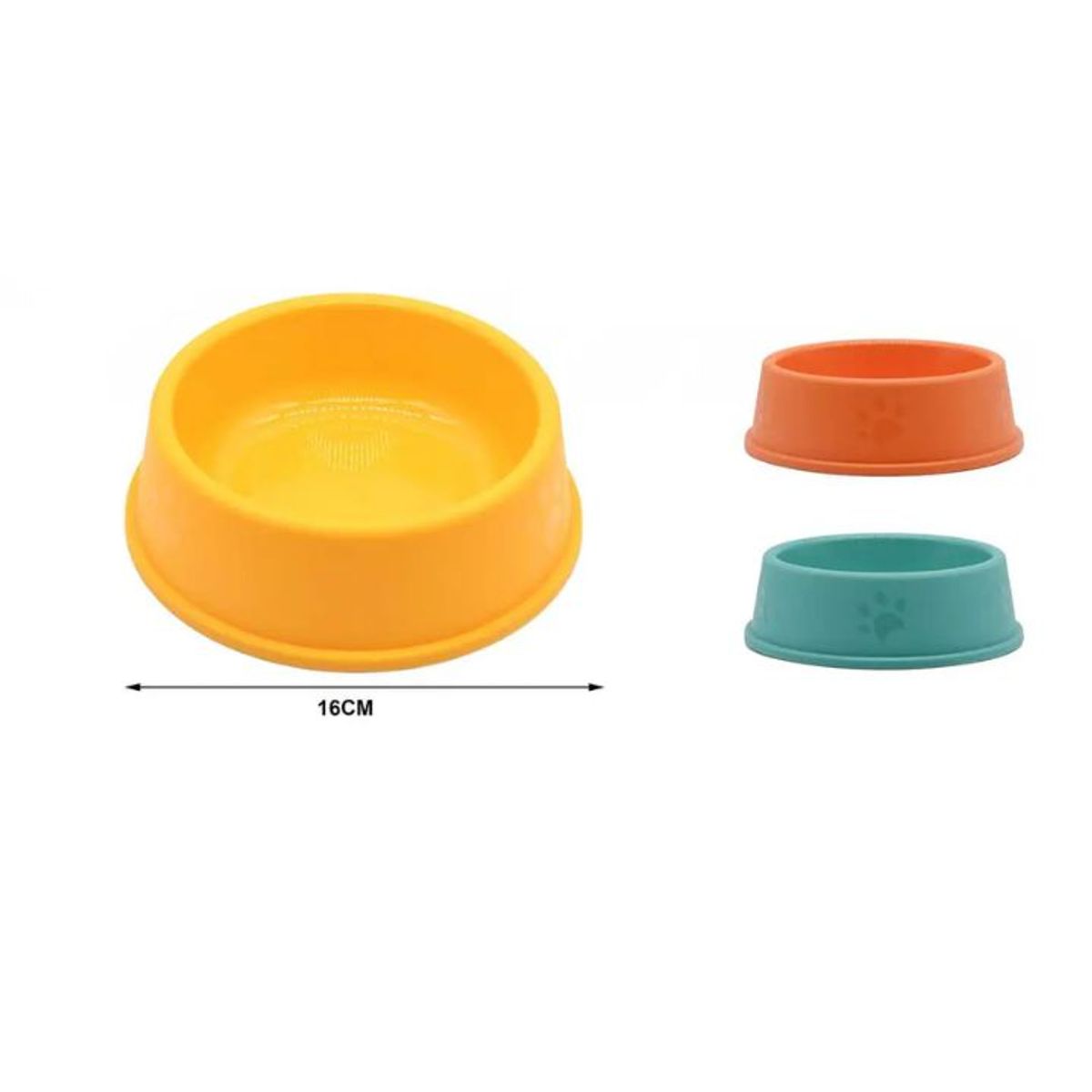 GENERICO - Comedero Bowl Para Mascotas - 16cm - Plástico No Tóxico - Colores Aleatorios