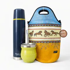 GENERICO - Pack Matero 4 en 1 / Bolso Matero + Mate + Bombilla + Termo