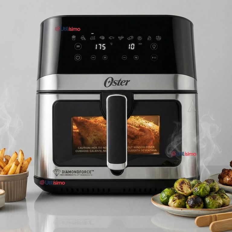 Freidora de aire digital Oster®, recubrimiento DiamondForce,7.5L de capacidad,CKSTAF75WDSSDF 1600W